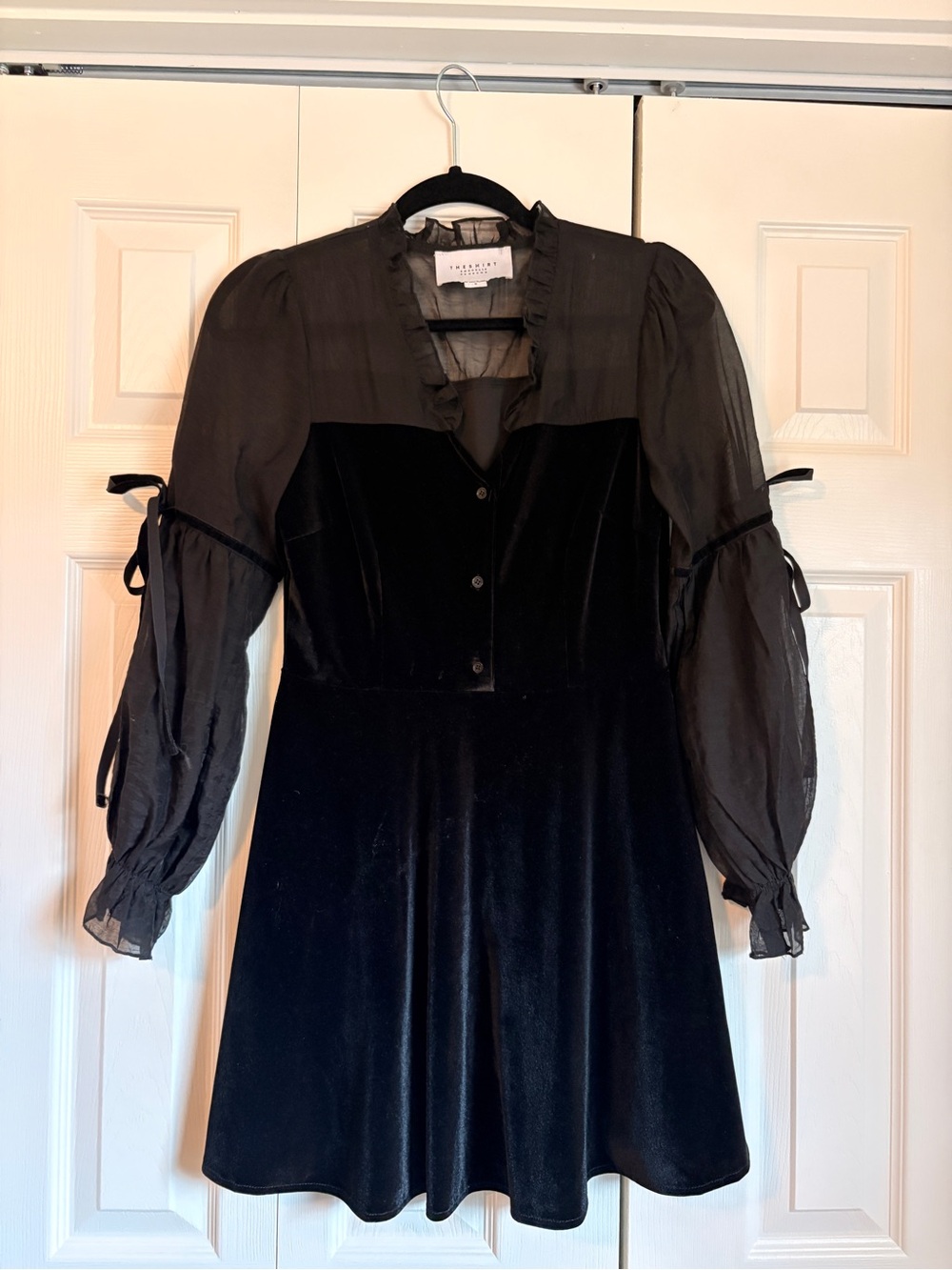 The Shirt by Rochelle Behrens | Black Dress | Size Small | Velvet and Sheer